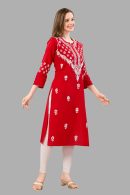 Women’s Lakhnavi Chikankari Kurti | Ethnic Embroidered Cotton Kurti for Women | Stylish Casual & Festive Wear Kurti