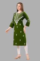 Women’s Lakhnavi Chikankari Kurti | Ethnic Embroidered Cotton Kurti for Women | Stylish Casual & Festive Wear Kurti
