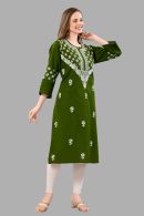 Women’s Lakhnavi Chikankari Kurti | Ethnic Embroidered Cotton Kurti for Women | Stylish Casual & Festive Wear Kurti