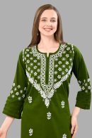 Women’s Lakhnavi Chikankari Kurti | Ethnic Embroidered Cotton Kurti for Women | Stylish Casual & Festive Wear Kurti