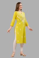 Women’s Lakhnavi Chikankari Kurti | Ethnic Embroidered Cotton Kurti for Women | Stylish Casual & Festive Wear Kurti