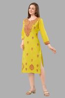 Women’s Lakhnavi Chikankari Kurti | Ethnic Embroidered Cotton Kurti for Women | Stylish Casual & Festive Wear Kurti