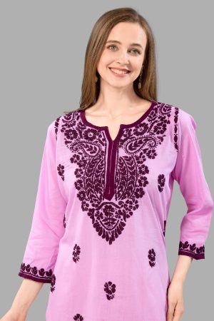 Women’s Lakhnavi Chikankari Kurti | Ethnic Embroidered Cotton Kurti for Women | Stylish Casual & Festive Wear Kurti