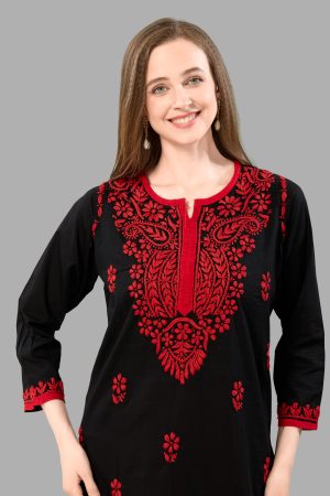 Women’s Lakhnavi Chikankari Kurti | Ethnic Embroidered Cotton Kurti for Women | Stylish Casual & Festive Wear Kurti