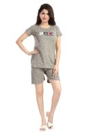 Women's Cotton Printed Top and Shorts | Summer Night Suit Set of Top and Shorts | Comfortable Nightwear