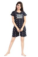 Women's Cotton Printed Top and Shorts | Summer Night Suit Set of Top and Shorts | Comfortable Nightwear