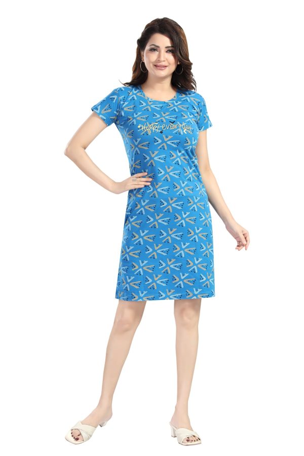Women's Printed Casual Relaxed Cotton Knee Length Regular Fit Nighty | Cotton Short Nighty for Girls & Ladies - Image 5