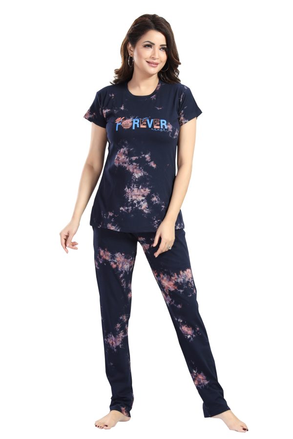 Women's Tie-Dye Loungewear Set | Cotton T-Shirt and Capri Pants | Multicolor Capri Set for Women & Girls - Image 3