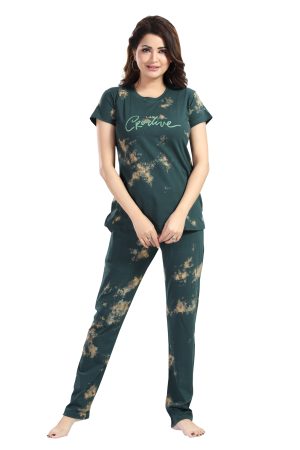 Women's Tie-Dye Loungewear Set | Cotton T-Shirt and Capri Pants | Multicolor Capri Set for Women & Girls