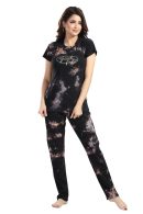 Women's Tie-Dye Loungewear Set | Cotton T-Shirt and Capri Pants | Multicolor Capri Set for Women & Girls