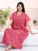 Printed Nightgown for Women Cotton | Women Nighty Gown Full Length | Printed Nighty For Women