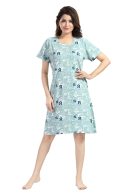 Women's Printed Casual Relaxed Cotton Knee Length Regular Fit Nighty | Cotton Short Nighty for Girls & Ladies