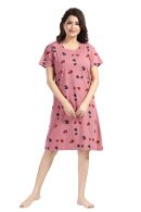 Women's Printed Casual Relaxed Cotton Knee Length Regular Fit Nighty | Cotton Short Nighty for Girls & Ladies