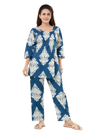 Women's Jaipuri Cotton Co-ord Set | Block Print Kurta and Pants