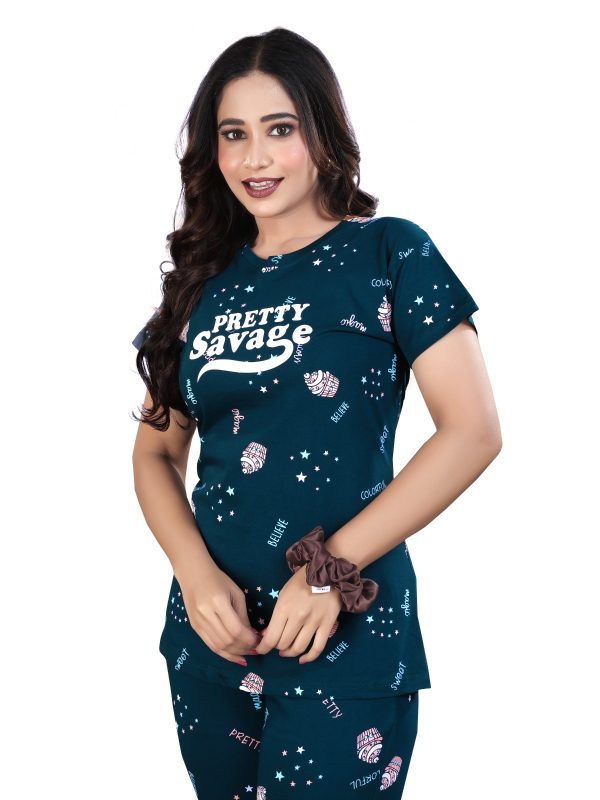 Trendy Women's Printed Cotton Nightsuit Set – Soft Loungewear Pajama Set | Premium Hosiery Cotton - Image 3